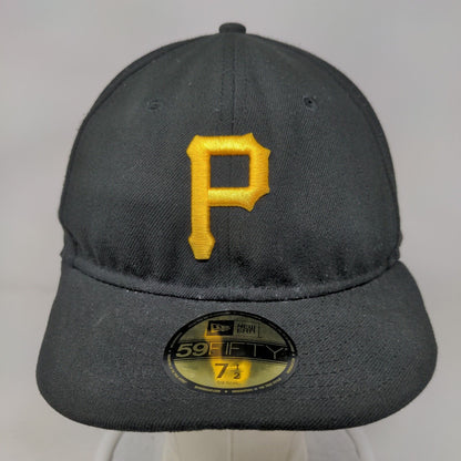 Pittsburgh Pirates Fitted Hat Black Size 7 1/2 Embroidered New Era 59Fifty MLB