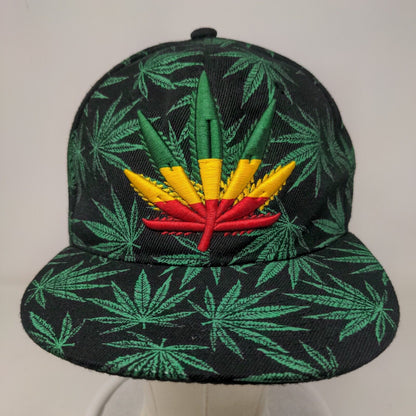 Marijuana Cannabis Weed Snapback Hat Multi One Size Embroidered Adjustable