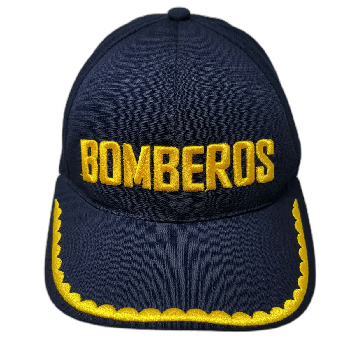 Blue One Size Baseball Cap Bomberos Scalloped Brim Slideback Firefighter Hat