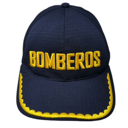 Blue One Size Baseball Cap Bomberos Scalloped Brim Slideback Firefighter Hat