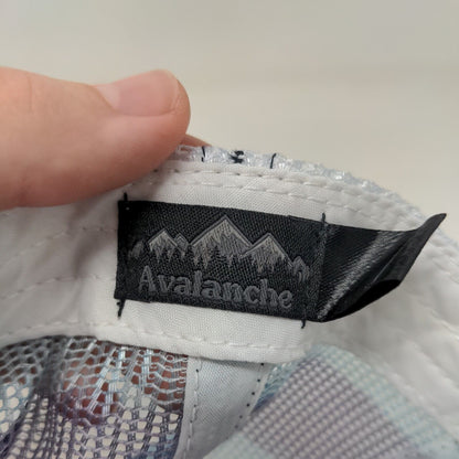 Avalanche Snapback Mesh Back Trucker Hat Blue One Size Striped 6 Panel