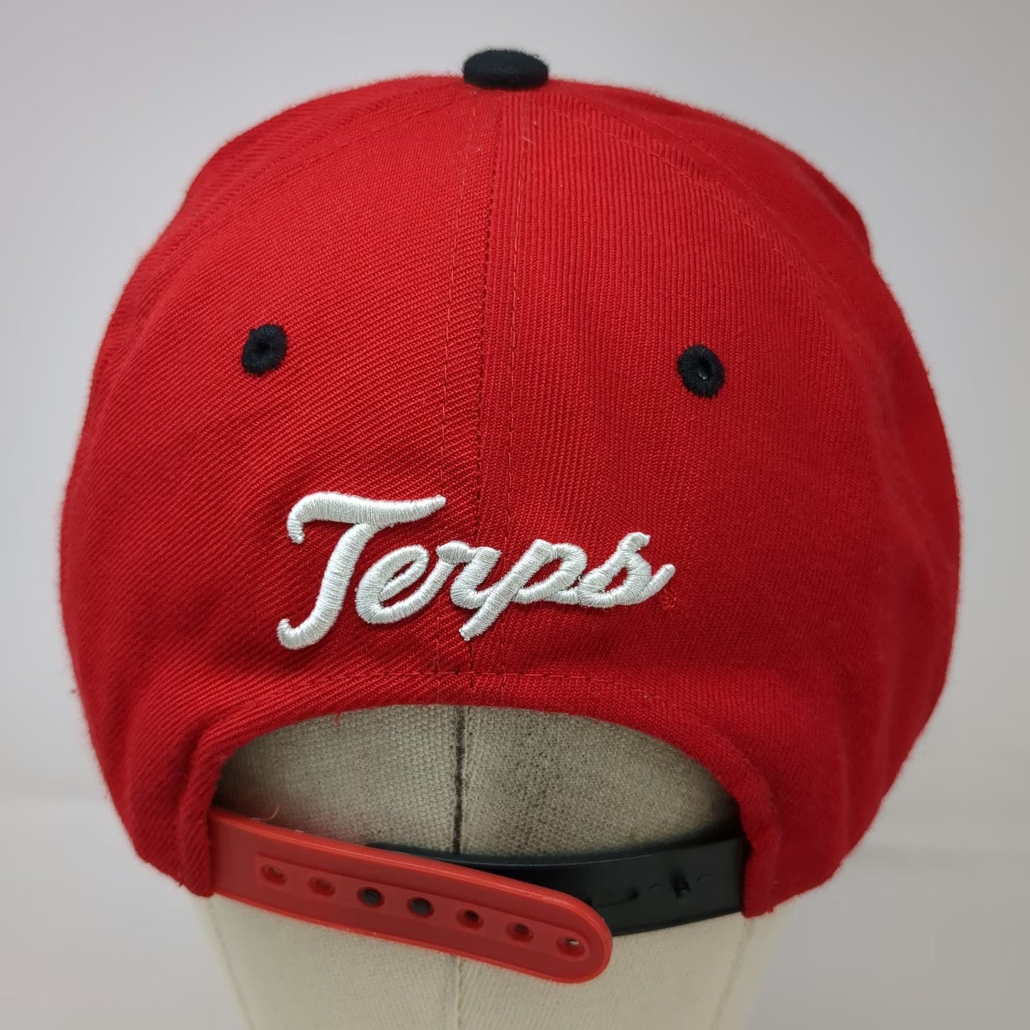 Zephyr Snapback Red Black White One Size Maryland Terps M Hat Flat Brim Acrylic