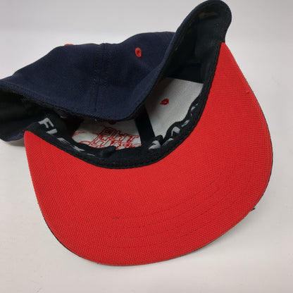 The North Face Fitted Hat Blue S/M Embroidered Vented Holes 6 Panel Flexfit