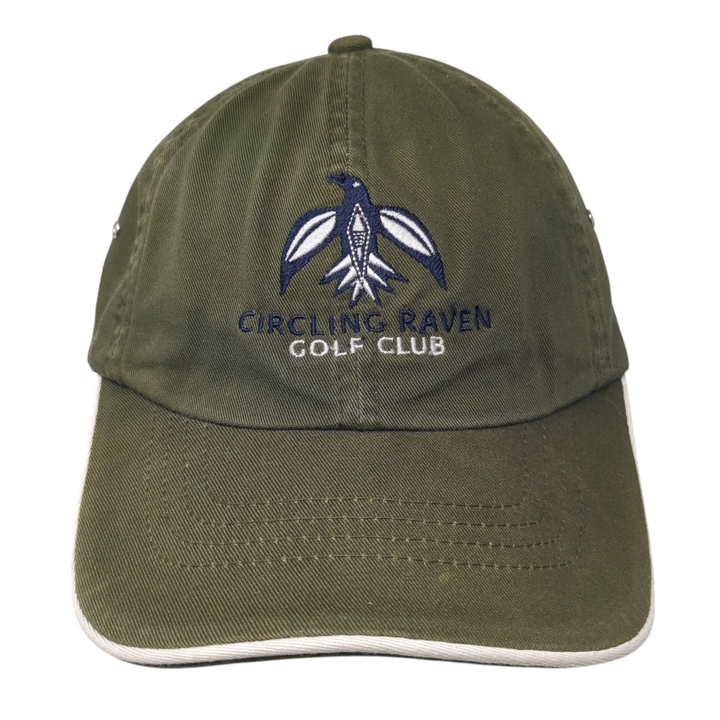 Circling Raven Golf Club Slideback Hat Green One Size 6 Panel Imperial