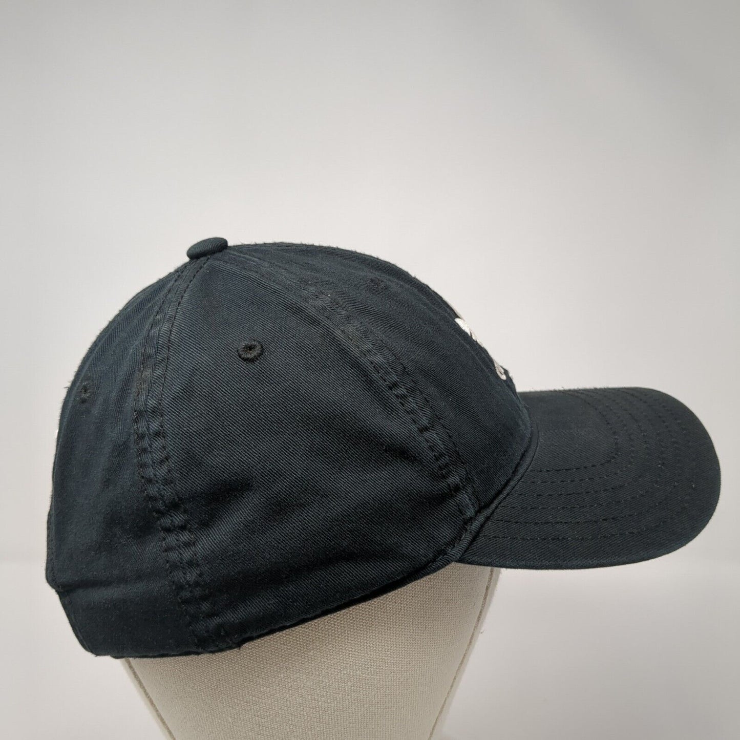 Adidas Trefoil Slideback Hat Black One Size 3 Stripes Logo Adjustable