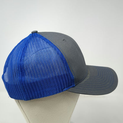 Richardson Gray Blue Trucker Hat One Size Mesh Snapback Pineapple Skull Graphic