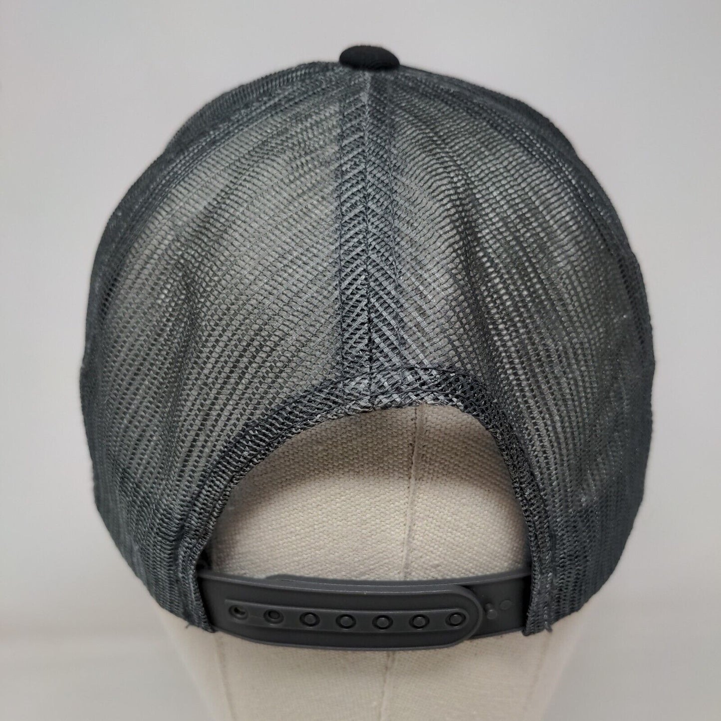 WTC Snapback Trucker Hat Black OSFM Adjustable Vented Holes Mesh Back 6 Panel
