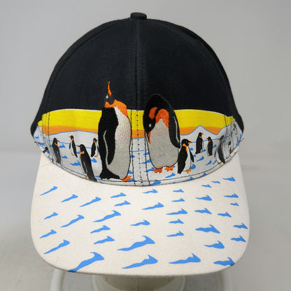 SeaWorld Snapback Black White OS Penguin Graphic Embroidered Waves Hat Vintage