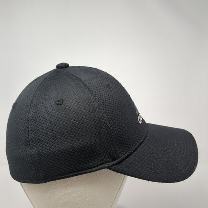 Adidas Fitted Hat Black Embroidered Logo A-Flex Size S/M Polycotton