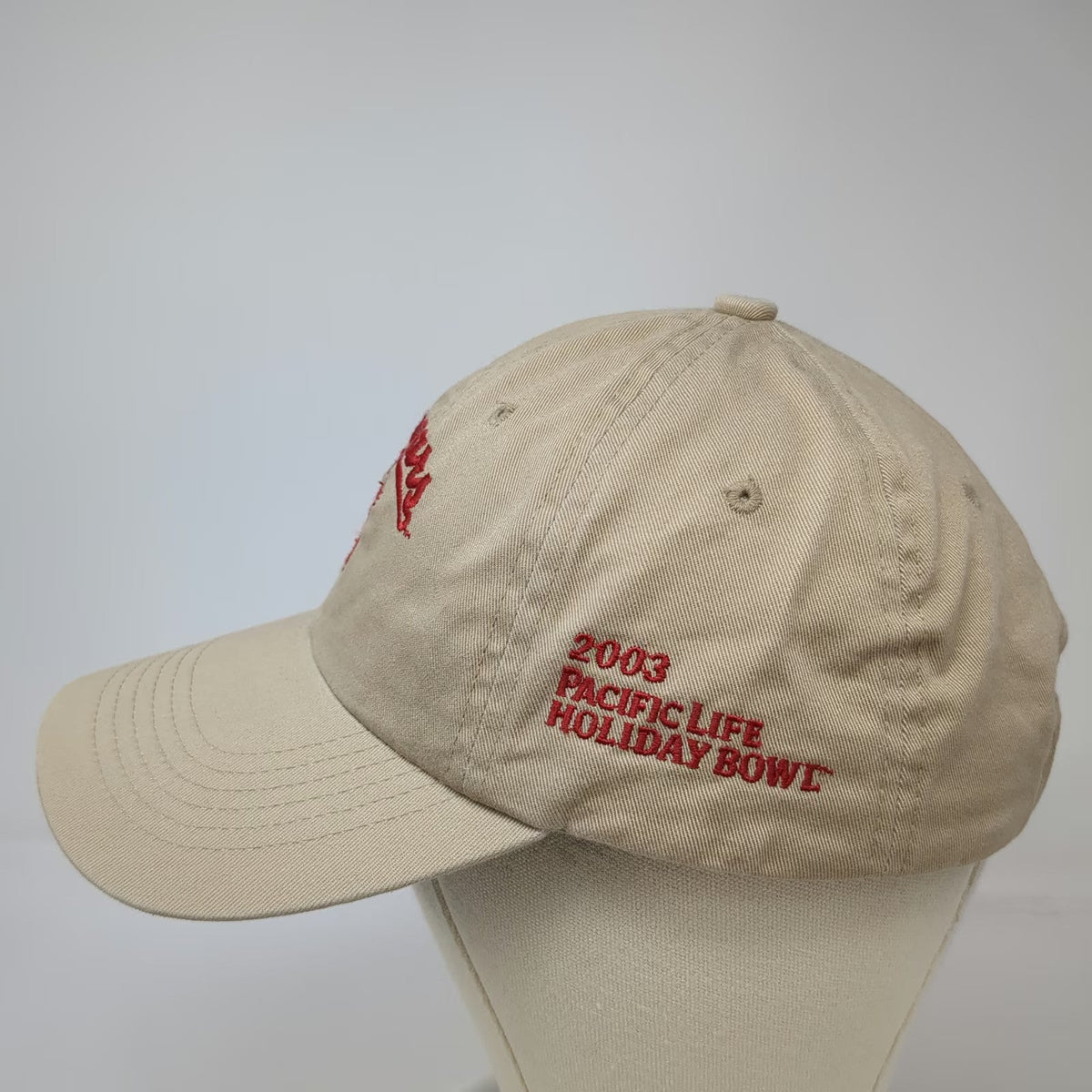 Sportsman Washington State Cougars NCAA Beige One Size Hat 2003 Holiday Bowl Red