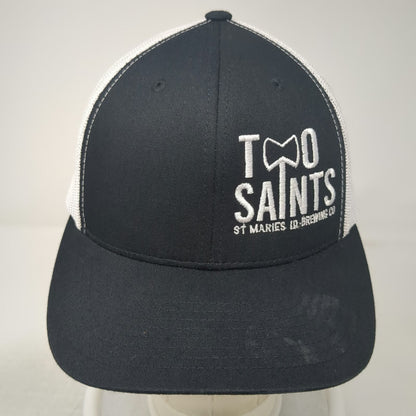 Yupoong Trucker Hat Black White One Size Mesh Two Saints Brewing Co St Maries ID