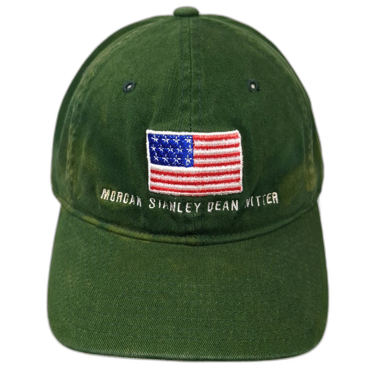 SDI Baseball Cap Green OSFM Morgan Stanley Dean Witter American Flag Flexfit Hat