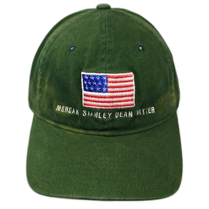 SDI Baseball Cap Green OSFM Morgan Stanley Dean Witter American Flag Flexfit Hat
