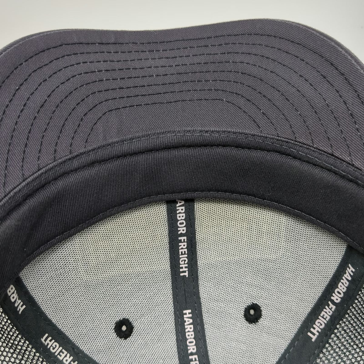 Harbor Freight Trucker Hat Gray Black One Size Mesh Back Snapback HFT Patch
