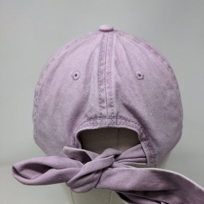 Dream Love Inspire Tie Back Hat Purple OSFM Adjustable Embroidered