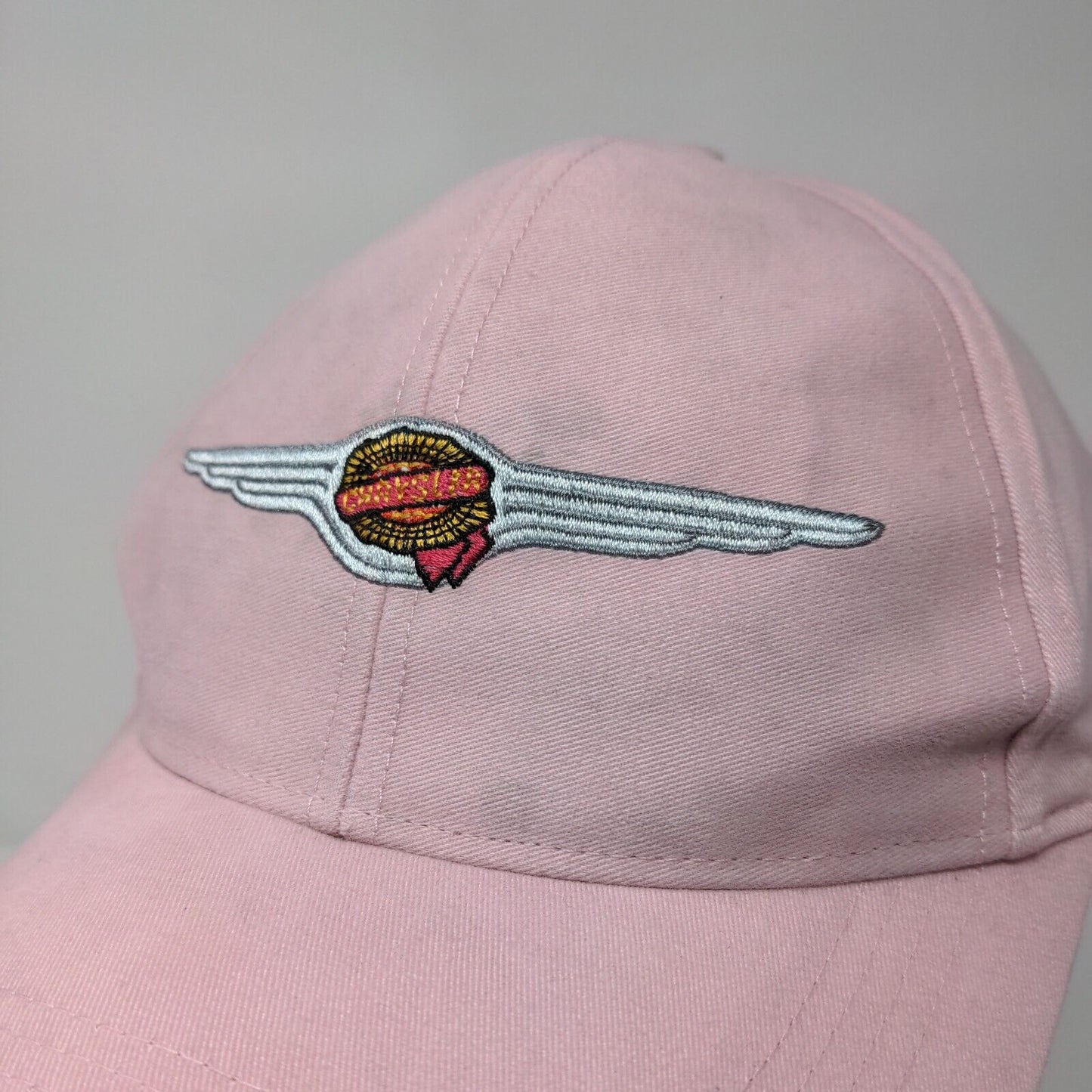 Chrysler Strapback Hat Pink OSFA Adjustable Embroidered Vent Holes