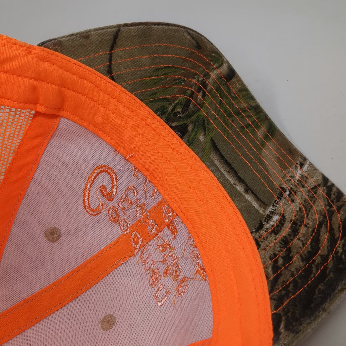 Katin Baseball Cap Green Orange One Size Realtree Camo Mesh Back Goodman Hat