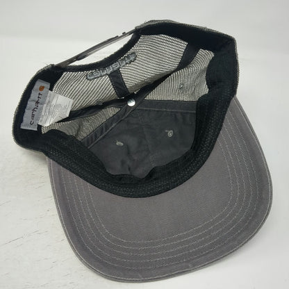 Carhartt Trucker Hat Gray One Size Mesh Back Snapback Logo Patch Workwear Canvas