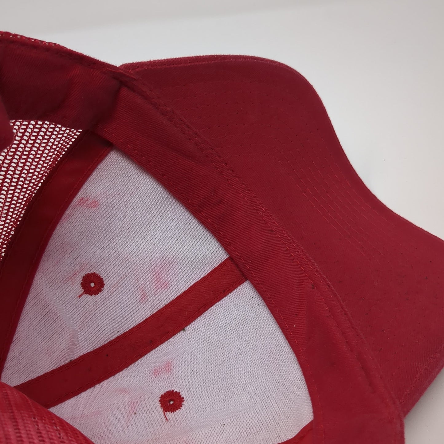 Unbranded Snapback Trucker Hat Red One Size Adjustable Mesh Back Blank