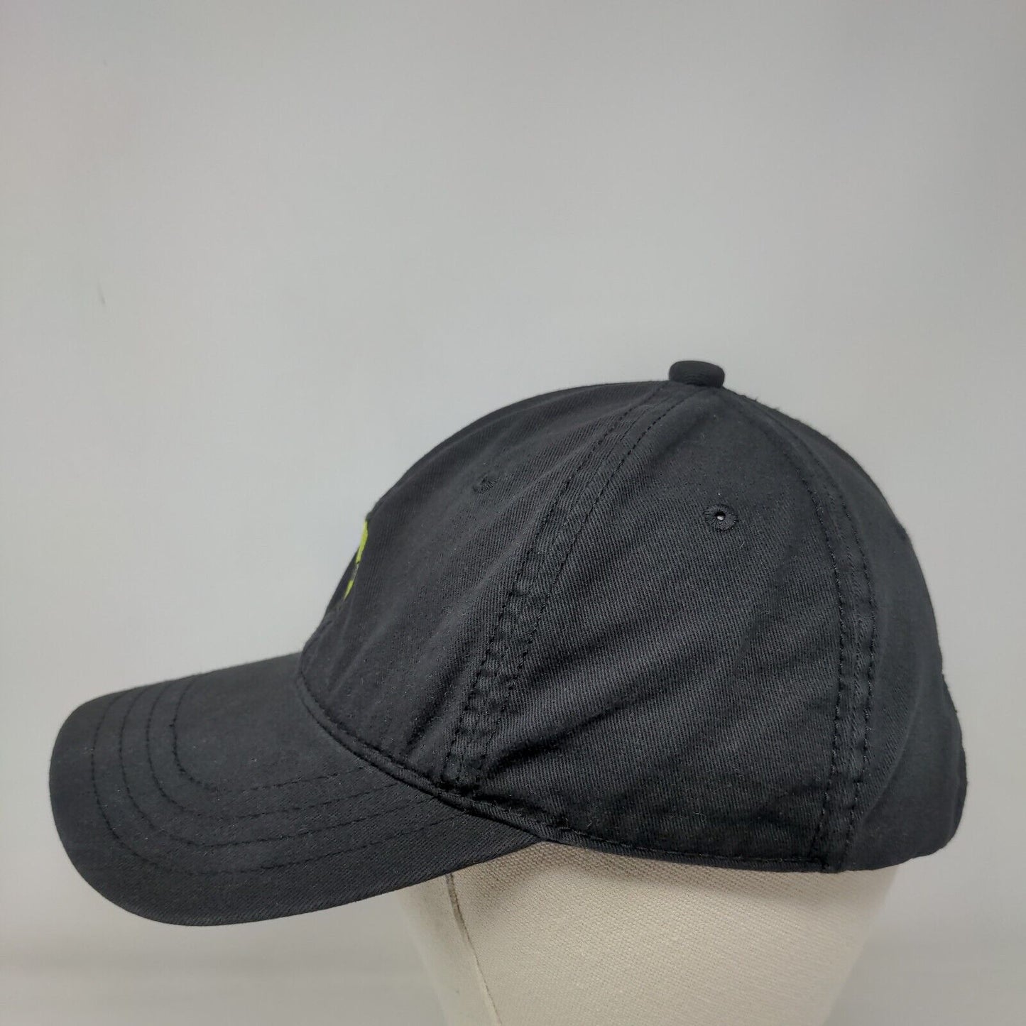 Green Alien Head Slideback Hat Black One Size Adjustable Embroidered