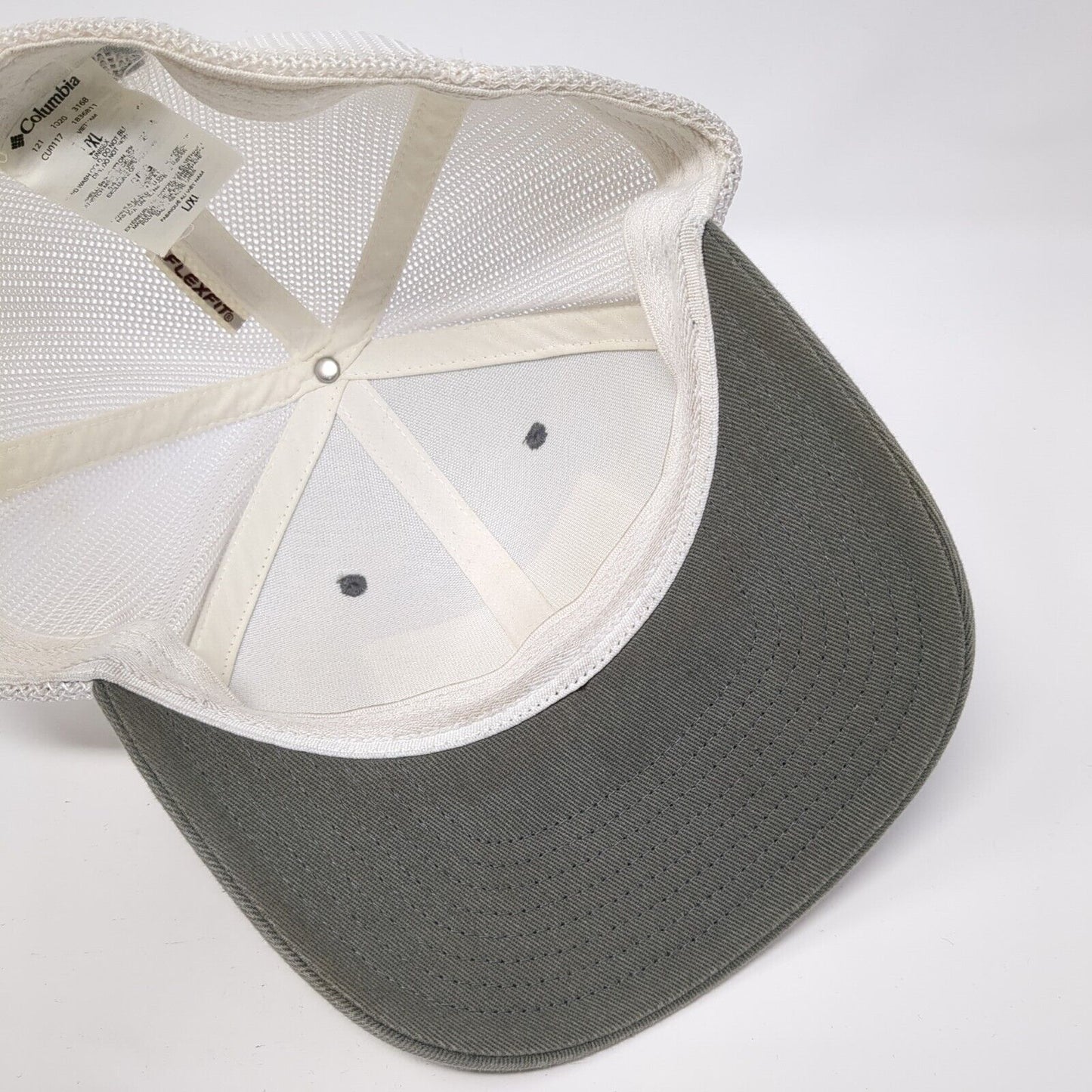 Columbia PFG Fish Flag Fitted Trucker Hat Gray L/XL Patriotic Mesh Back