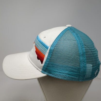 Gear White Blue Trucker Hat One Size Stanley Idaho Mountain Stripe Mesh Snapback