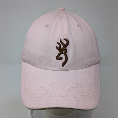 Browning Logo Strapback Hat Pink One Size Adjustable Solid Vent Holes