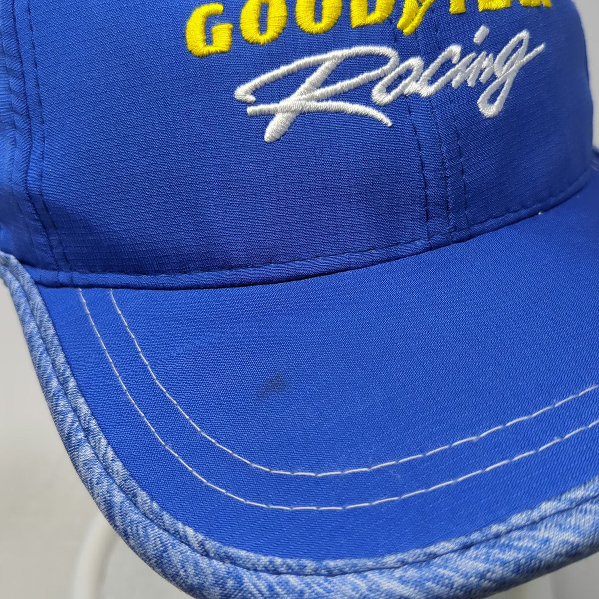 Goodyear Baseball Cap Blue One Size Racing Winged Foot Embroidered Strapback Hat