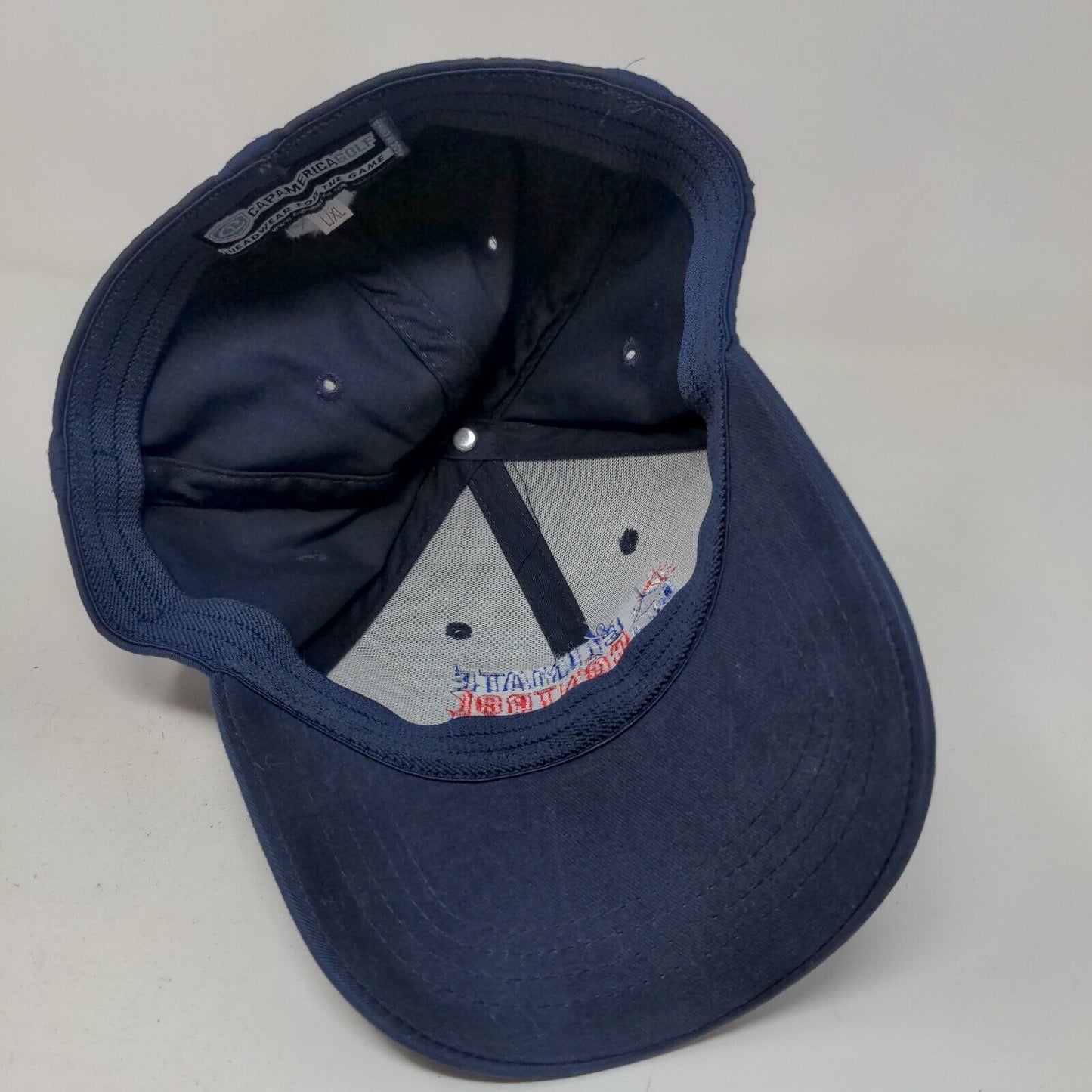 Cap America Golf Men's Fitted Hat Blue Size L/XL Climate Control Company Logo