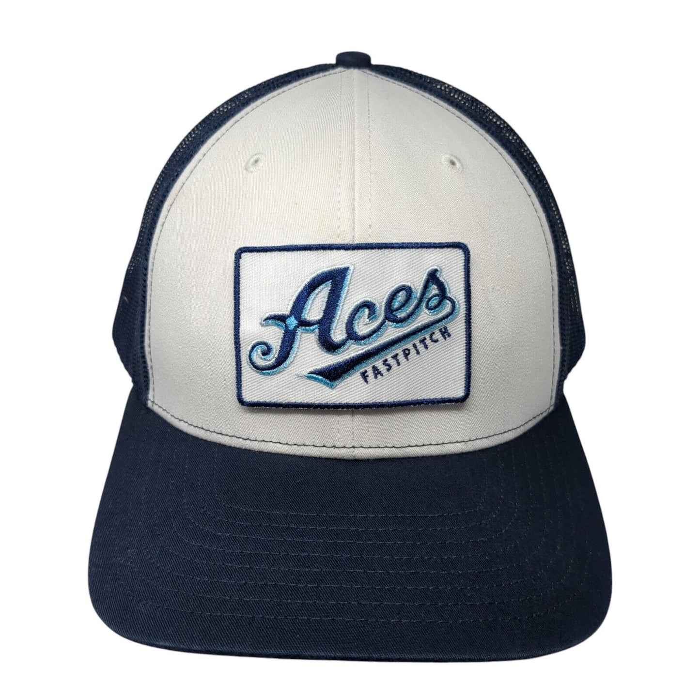 Aces Fastpitch Snapback Trucker Hat Blue One Size Mesh Back Adjustable