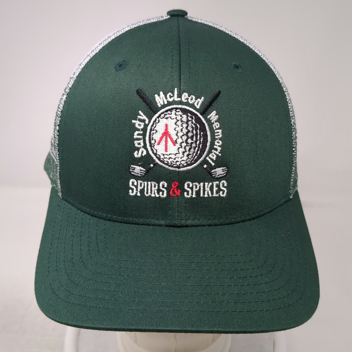 Richardson Trucker Hat Green OSFM Mesh Snapback Golf Memorial Spurs Spikes Idaho