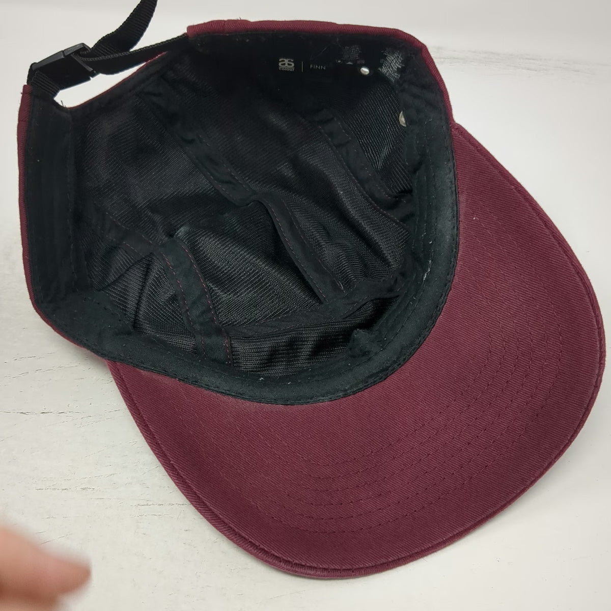AS Colour 5 Panel Red Hat One Size Strapback Flat Brim Metal Eyelets