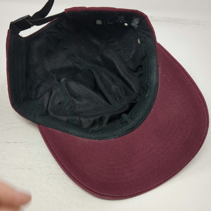 AS Colour 5 Panel Red Hat One Size Strapback Flat Brim Metal Eyelets