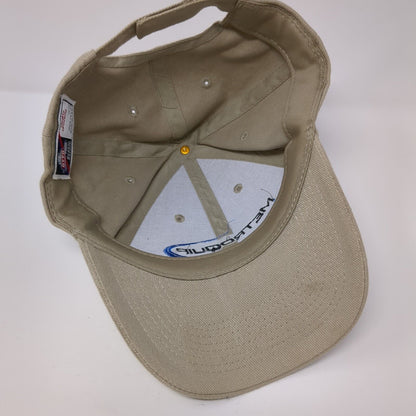 Metroquip Strapback Hat Tan One Size Adjustable Embroidered 6 Panel Otto Cotton