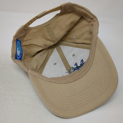 Gecko Hawaii Snapback Beige One Size Embroidered Logo Blue Twill 6 Panel Hat