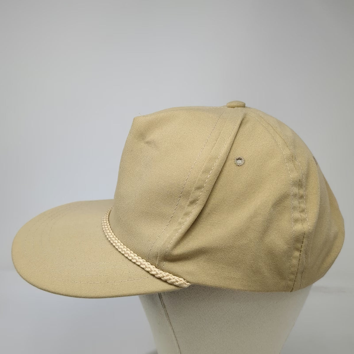 Towntalk Trucker Beige Hat One Size Rope Green Underbrim Slideback Made USA