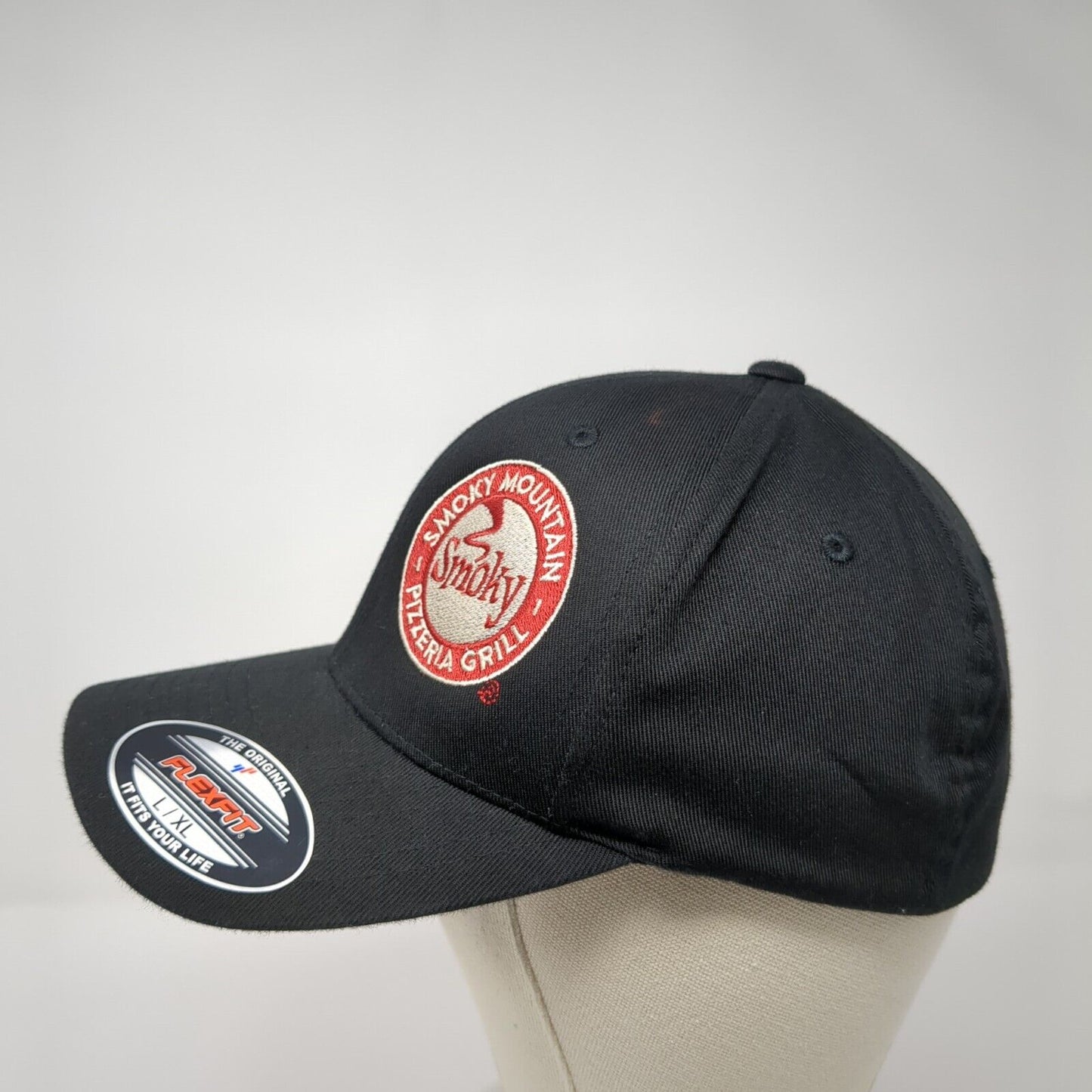 Smoky Mountain Pizzeria Grill Fitted Hat Black L/XL Flexfit Embroidered