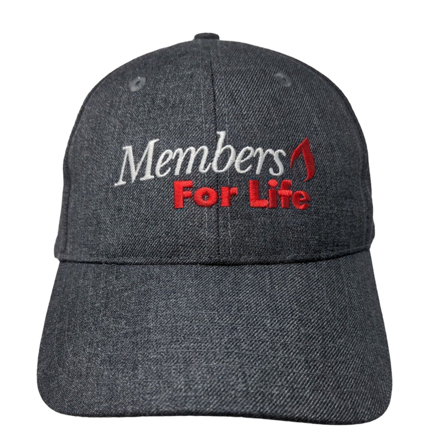 Members For Life American Red Cross Strapback Hat Gray One Size Embroidered