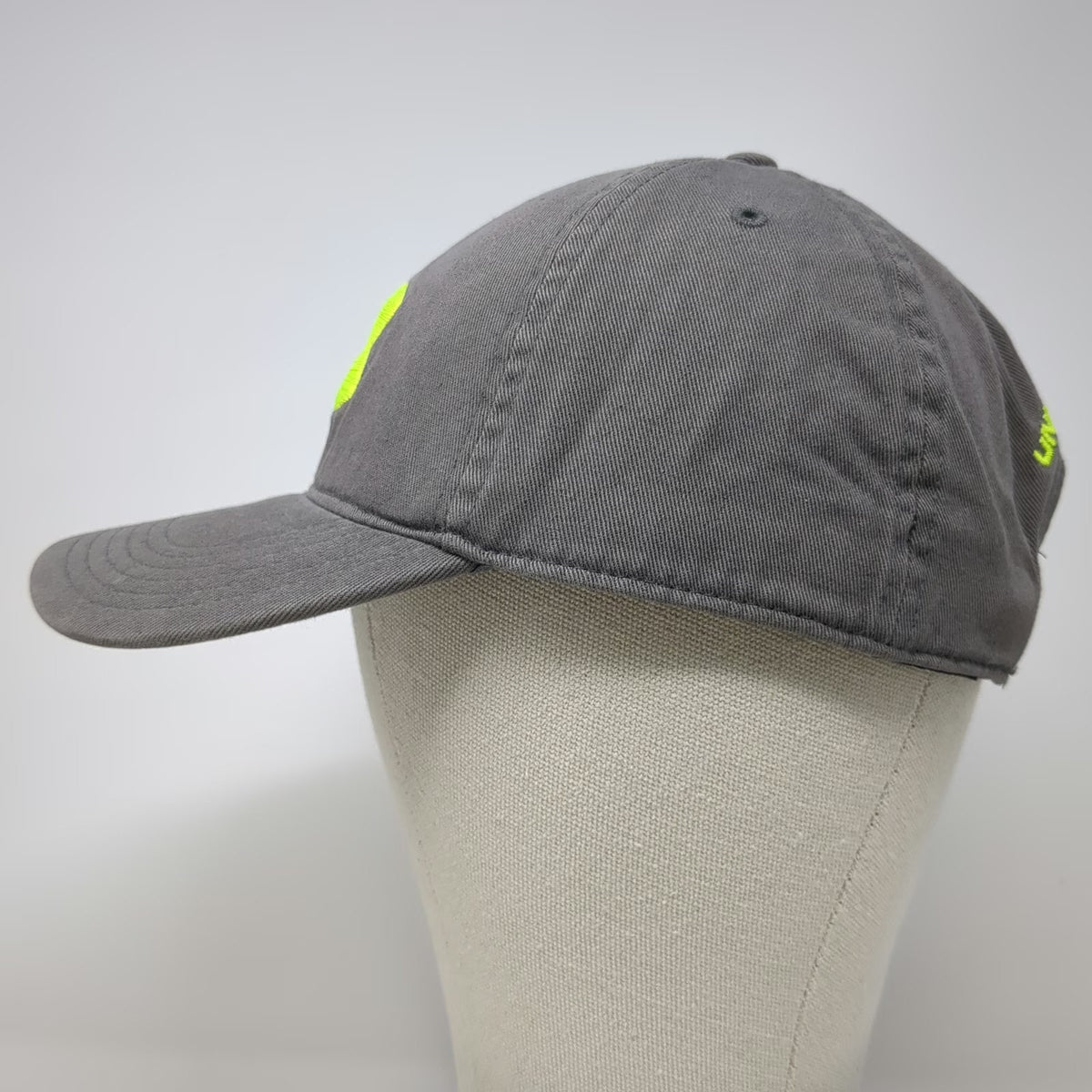 Under Armour Baseball Cap Gray One Size Green Embroidered Logo Slideback Hat