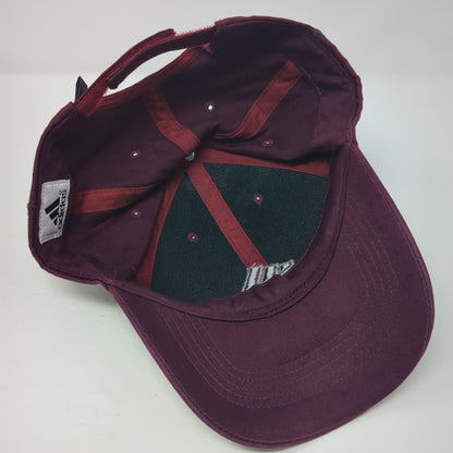 Adidas 3 Stripes Strapback Hat Red One Size Adjustable Embroidered Logo