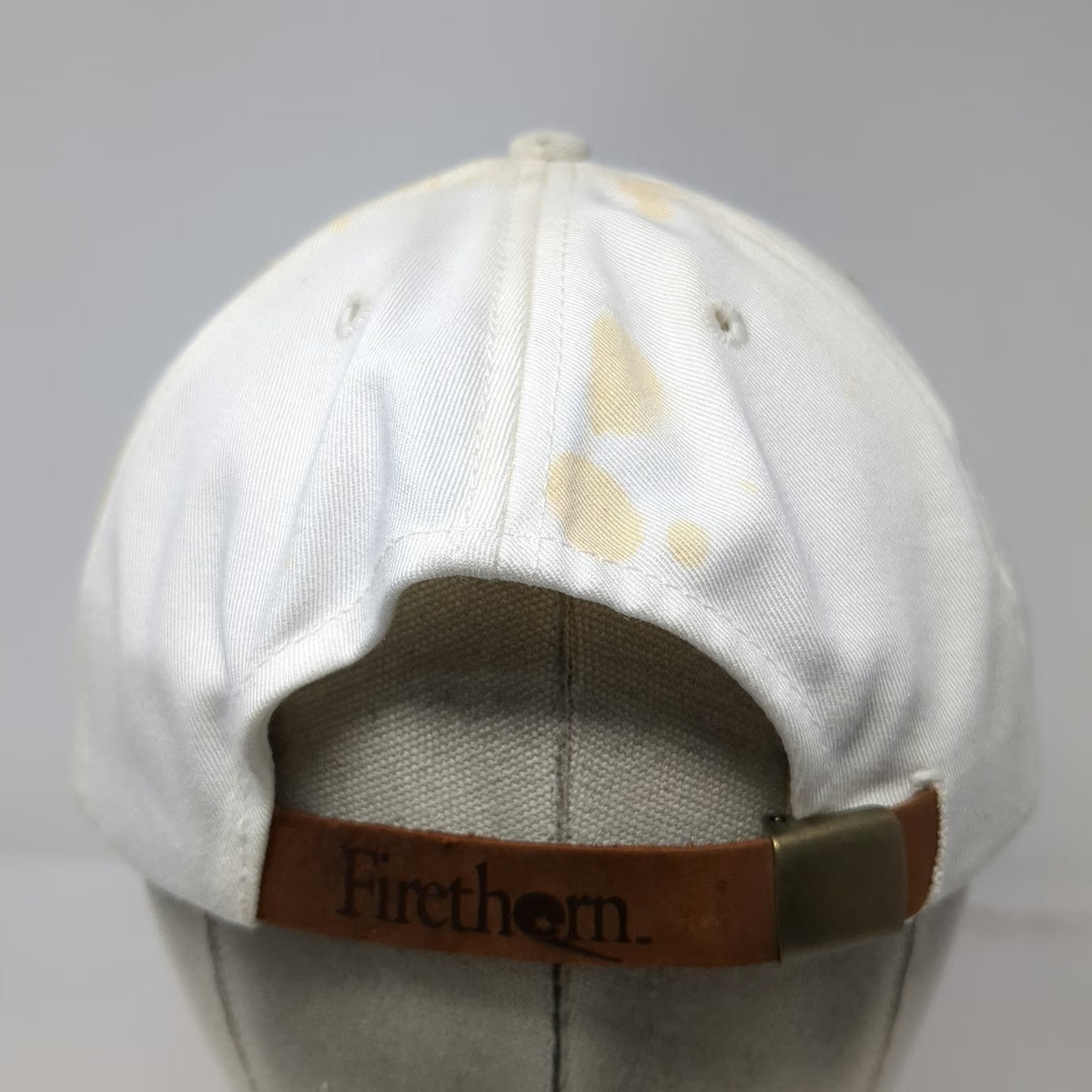 Firethorn 5 Panel White OSFM Hat D&B Supply Leather Strapback Farm Ranch Store