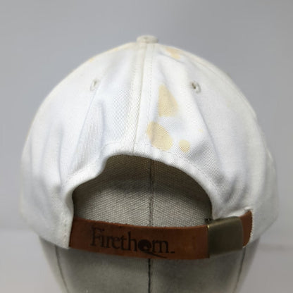 Firethorn 5 Panel White OSFM Hat D&B Supply Leather Strapback Farm Ranch Store