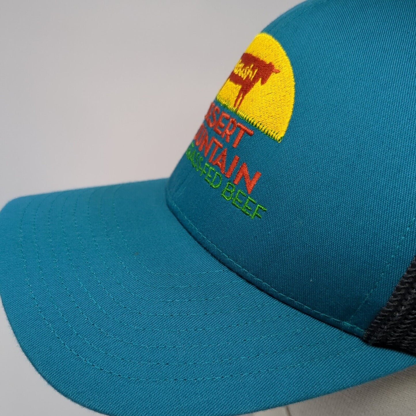 Akaushi Desert Mountain Snapback Mesh Back Trucker Hat Blue One Size