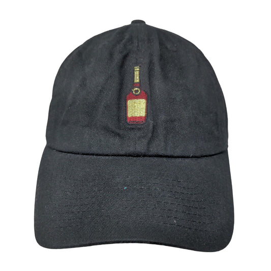 Henny Bottle Slideback Hat Black One Size Adjustable Embroidered Kbethos