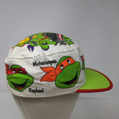 Teenage Mutant Ninja Turtles Army Cap White OSFM 1990 Mirage Allover Print Hat