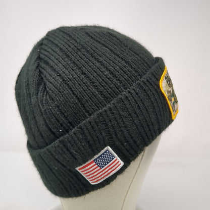 New Era Green Bay Packers NFL Black Beanie One Size Fleece Lined Camo Patch Flag