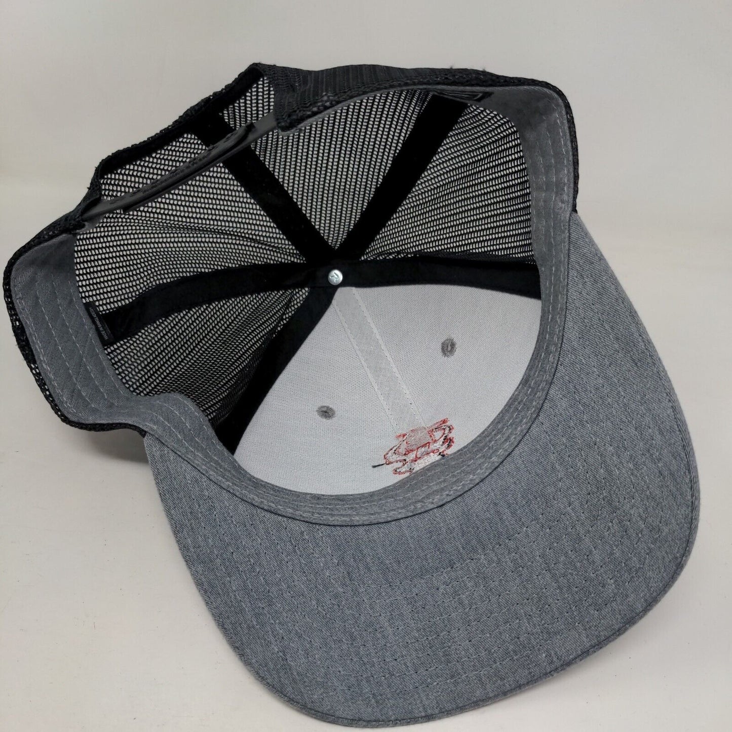 Richardson Snapback Trucker Hat Gray One Size Adjustable Embroidered Mesh Back