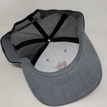 Richardson Snapback Trucker Hat Gray One Size Adjustable Embroidered Mesh Back