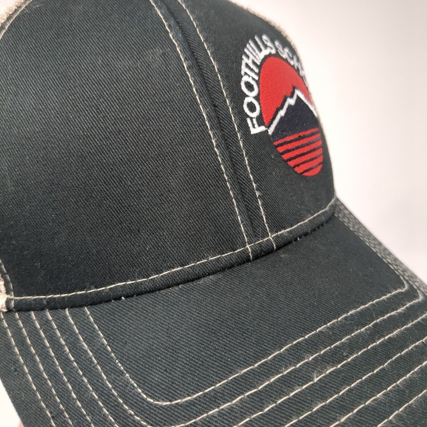 Foothills School Trucker Hat Black One Size Mesh Back Cap America