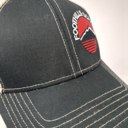 Foothills School Trucker Hat Black One Size Mesh Back Cap America